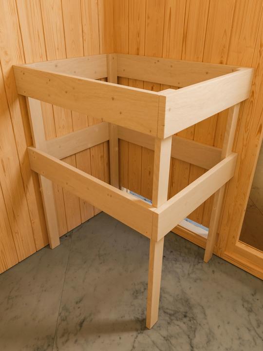 Produktbild Karibu Sauna Caspin Eckeinstieg, Kranz (Plug & Play 3,6 KW - Bio externe Steuerung)
