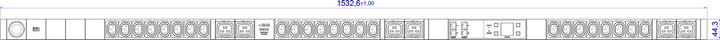 Actual product image Bachmann BN3000 Slave RCM 24xC13 6xC19 measurement p.Ph. 3m H05VV-F 5G 2,5 CEE 3x16A Lan