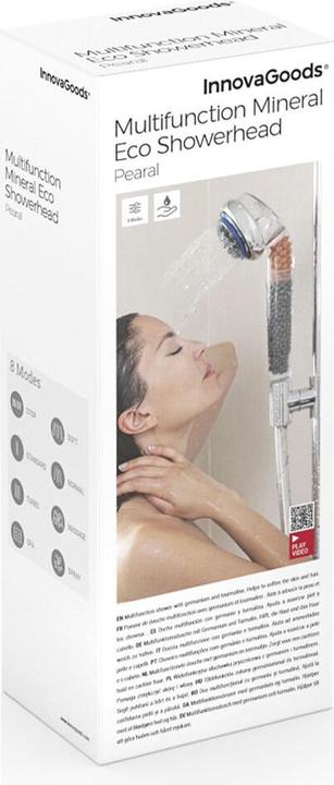 Produktbild InnovaGoods Multifunktionaler Mineral-Öko-Duschkopf mit Germanium und Turmalin Pearal (8 Strahlarten)