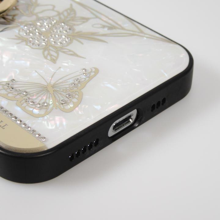Produktbild PhoneLook Hülle Perlmutt Schmetterling Strass mit Videounterstützung (Apple iPhone 13 Pro Max)