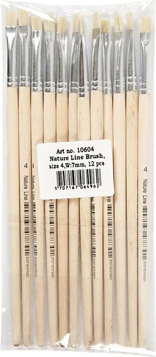 Creativ Company Houten Kwasten nr. 4, korte Steel, 12st. (7 mm)
