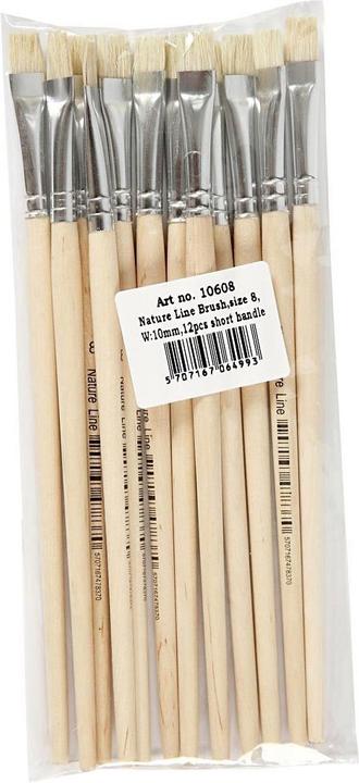 Creativ Company Houten Kwasten - No. 8, Korte Steel, 12st. (10 mm)