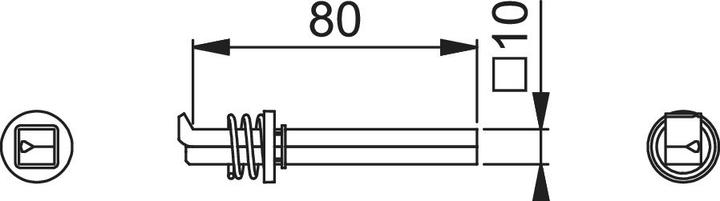 Produktbild Hoppe Vierkantstift Profilstift FEI-Spindel Vierkant 10 x 80 mm Eisen verzinkt geteilt