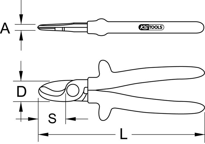 Actual product image KS Tools 1000V one hand cable cutter (215 mm)