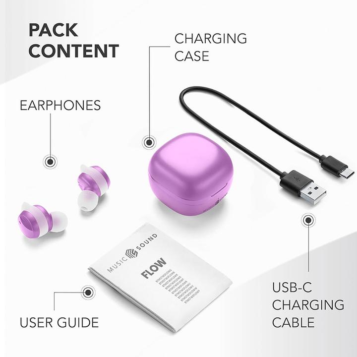 Immagine prodotto Music Sound Cellularline Music & Sound Auricolari Bluetooth FLOW Viola (25 h, Senza fili)