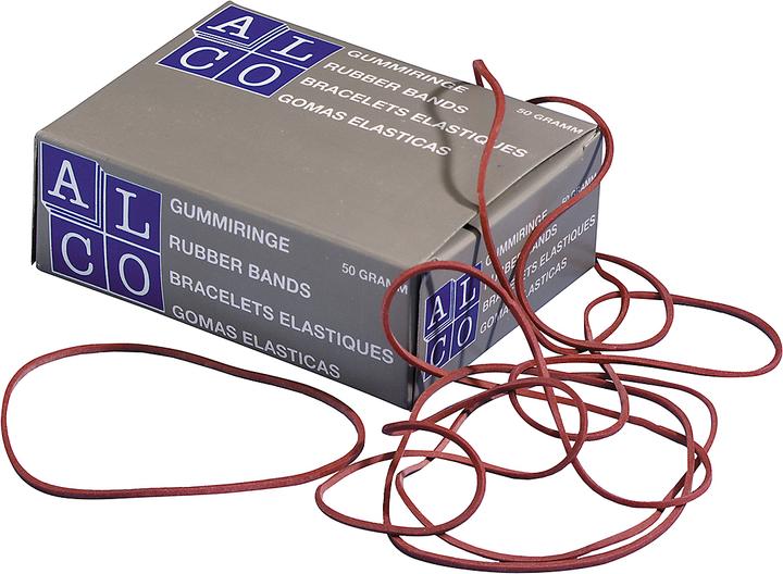 Produktbild Alco Gummibänder, Naturkautschuk, rot, verschiedene Grössen (1 Stk.)