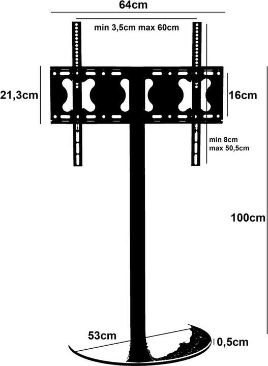 Immagine prodotto Swisshandel24 Porta TV (65", 40 kg)