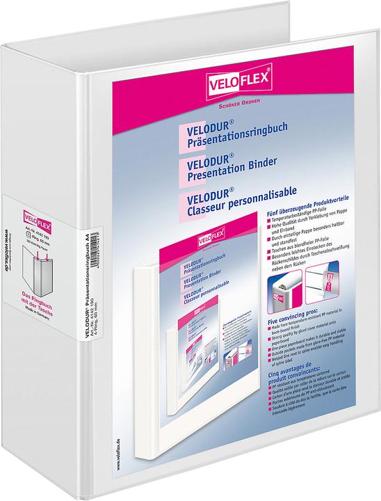 Produktbild Veloflex Präsentationsringbuch 4D-Mechanik VELODUR, A4, Karton PP (A4, 80 mm, 1 Stück)