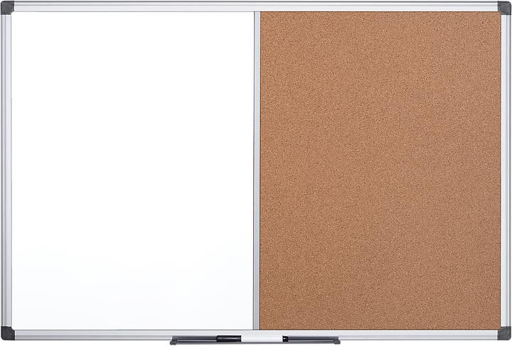 Bi-Office Combinatiebord MAYA, gecombineerd prikbord en whiteboard, kurk of vilt, verschillende afmetingen (90 x 60 cm)