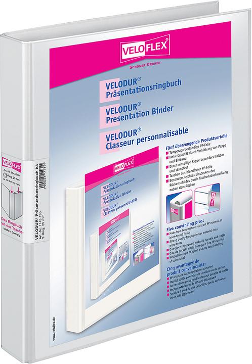 Veloflex Ringbuch VELODUR, A4, 2-Ring-Mechanik, Rückenbreite in 33 mm 42 mm oder 60 mm oder 70 mm (A4, 40 mm, 1 Stück)