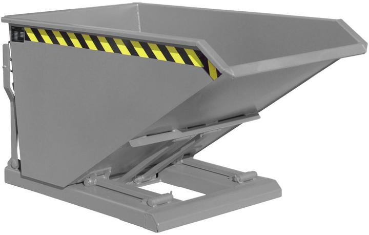 Produktbild eurokraft pro Kippbehälter, extrem niedrige Bauhöhe, ohne Fahrwerk, Volumen 0,5 m³, mausgrau (500 l)