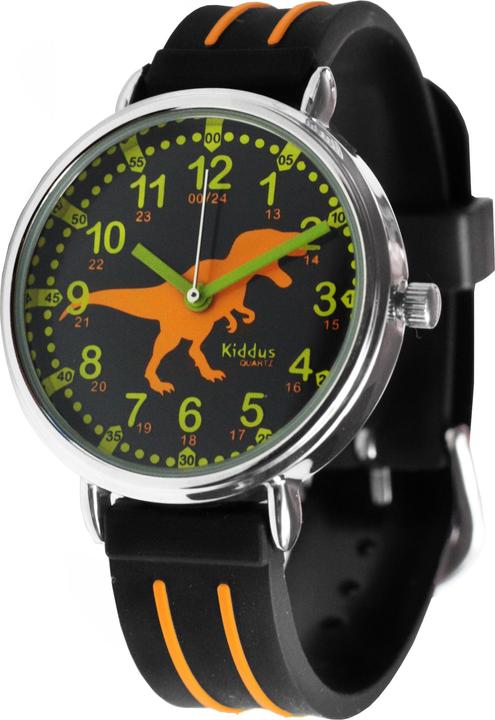 Produktbild Kiddus Time Teacher T-Rex Black&Orange (Analoguhr, 33 mm)