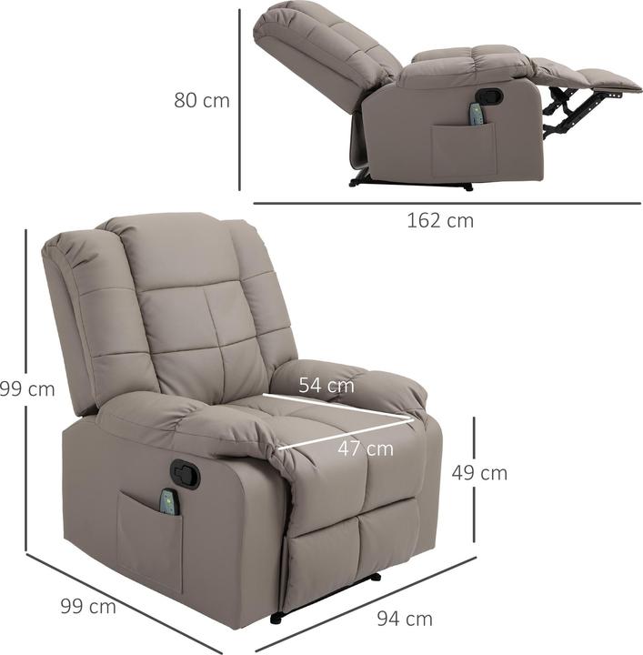 Produktbild Homcom Elektrischer Massagesessel mit Liegefunktion