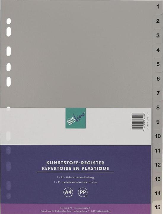 Actual product image BüroLine Index PP grey A4