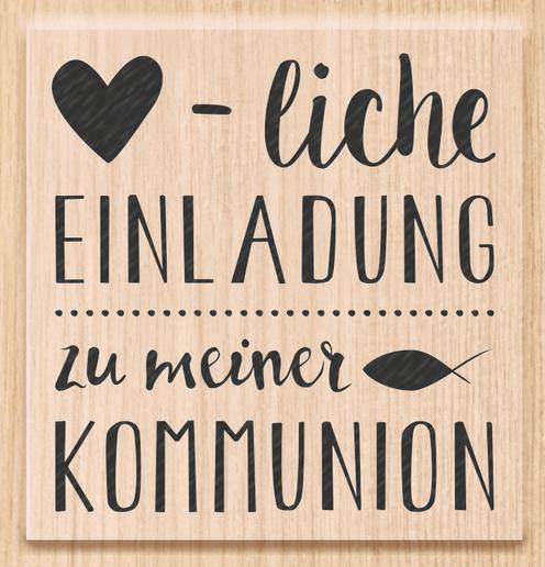 Produktbild Heyda Holzstempel "Herzliche Einladung Kommunion"