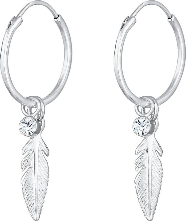 Elli Creolen Feder (925 Silber)