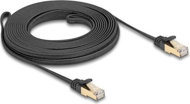 Produktbild Delock RJ45 Flachband Netzwerkkabel mit Geflechtmantel Cat.6 (S/FTP, CAT6a, 7.50 m)