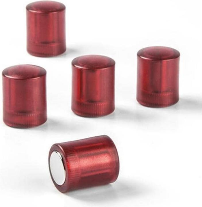 Produktbild Supermagnete Tafelmagnete zylindrisch, rot transparent (5 x)