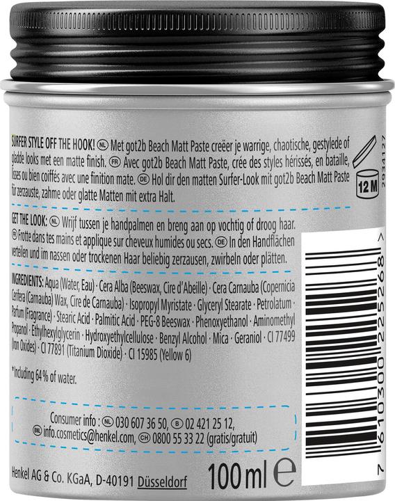 Immagine prodotto Got2b Spiaggia Matt (Pasta per capelli, 100 ml)