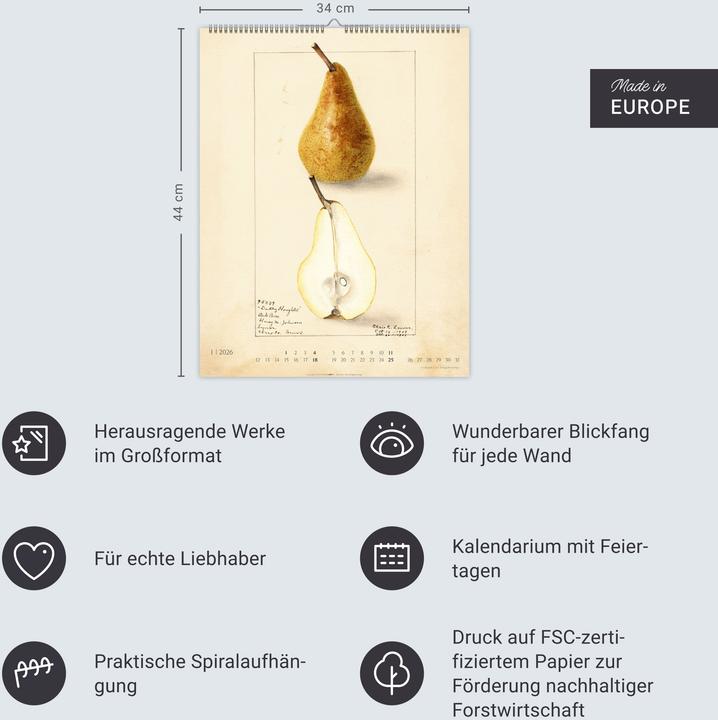 Actual product image Alte Sorten Kalender 2026 (34 x 44 cm, Hardcover, German)