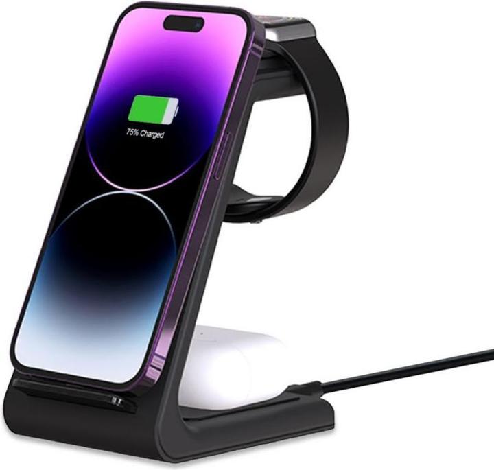 Actual product image Tech-Protect Cover wireless charger A8 3in1, black (10 W)