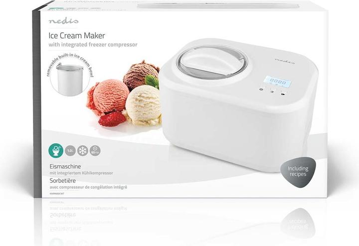 Actual product image Nedis Ice cream maker | 1.0 l | White | Plastic (EU plug)