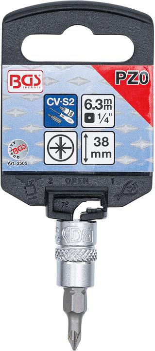 Actual product image BGS Bit Socket 6.3 mm (1/4") Drive Cross Slot PZ0 (PZ0)