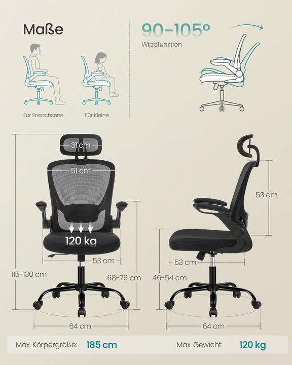 Immagine prodotto Songmics Ergonomischer Bürostuhl
