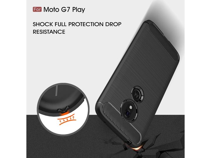 Produktbild Screenguard Motorola Moto G7 Play Hülle Carbon Brushed Soft TPU (Motorola Moto G7 Play)