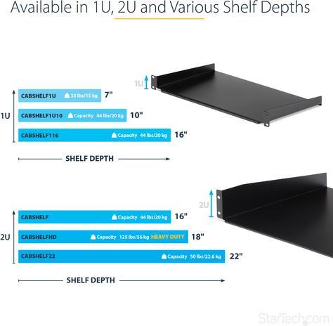 Produktbild StarTech 2u Fixed Rack Mount Shelf