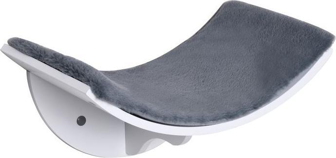 Produktbild Swisshandel24 Katzenbett Katzenregal Katzenliege Wandliege Wandmontage Plüschauflage MDF Weiss+Grau 41 x 28 x 21 c (Katze)
