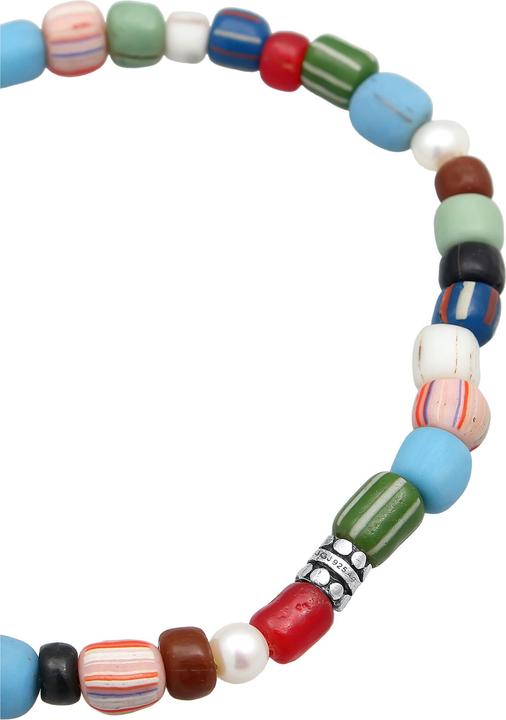 Produktbild Kuzzoi Armband Glas Beads Bunt Süsswasserperlen 925 Silber (23 cm, 925er Sterling Silber, No stone, Glas, Süsswasserzuchtperlen, Plastik)
