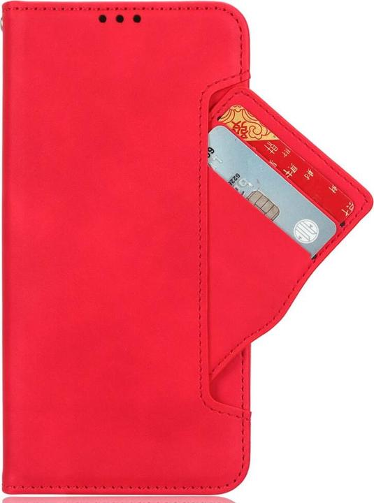 Actual product image Cover-Discount OnePlus 12 - Case with many card slots red (OnePlus 12)