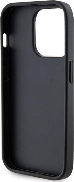 Immagine prodotto Guess GUHCP13LPS4DGPK Custodia rigida per iPhone 13 Pro 6.1" in pelle nera con logo in metallo Strass (Apple iPhone 13 Pro)