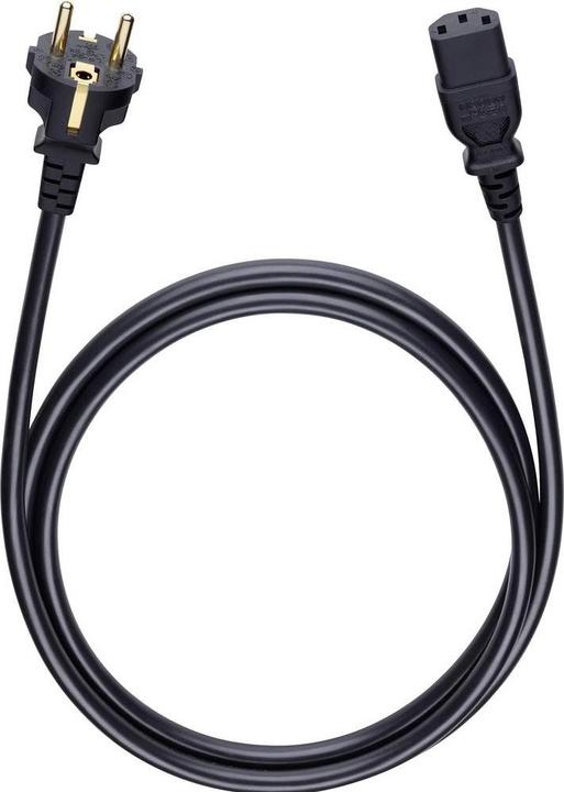 Oehlbach Powercord C13/150 - Câble d'alimentation de 1,5 mètre Schuko > prise d'appareil froid. noir (1.50 m)