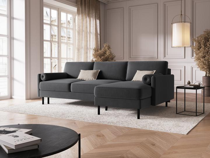 Actual product image Micadoni Velvet Right Corner Sofa With Bed Function And Box, "Scott", 5 Seats, 212x142x87Made in Europe (Corner sofa)