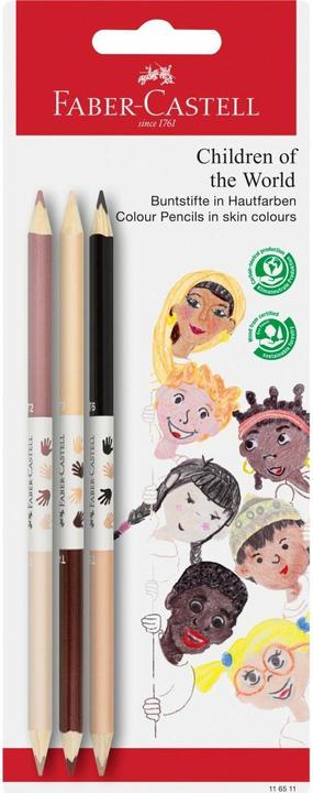 Faber-Castell Children of the World (Pink, Beige, Noir, Marron, 3 x)