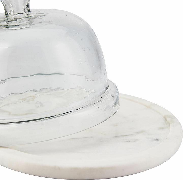 Produktbild Loberon Glasglocke mit Platte Barnsdale klar/weiss