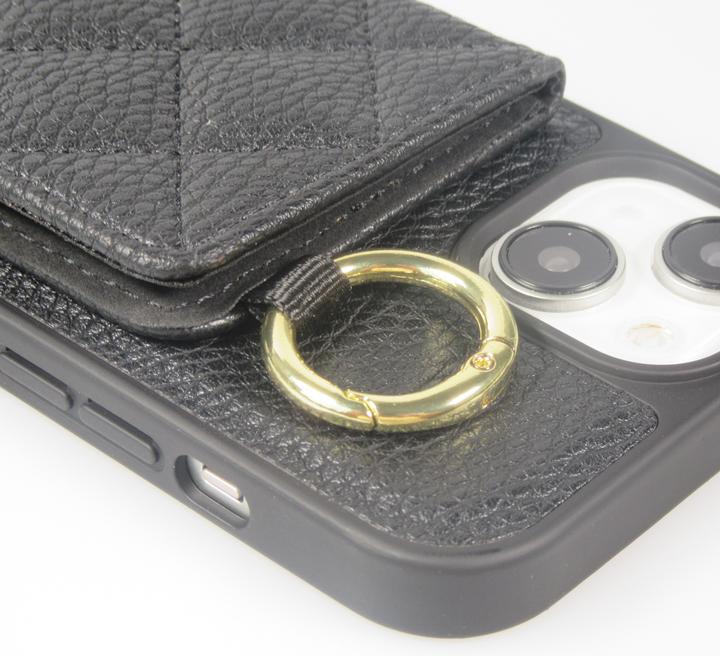 Image du produit PhoneLook Coque Cuir matelassé avec miroir et compartiment carte inclus grande lanière amovible (Apple iPhone 15)