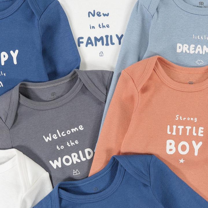 Actual product image La Redoute Collections 7-Pack Bodysuits with Long Sleeves (50 C)