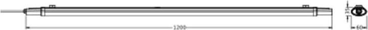 Actual product image Ledvance DAMP PROOF SLIM ECO 1200 865 IP65 Luminaire 4058075601635 (4320 lm)