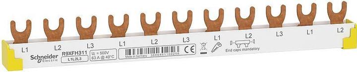 Produktbild Schneider Electric Resi9 Phasenschiene Gabel, 3P, 11 TE, 63A, ablängbar