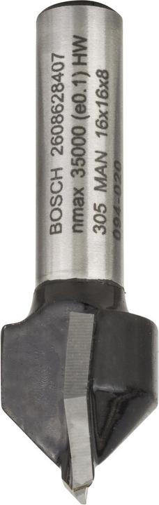 Produktbild Bosch Professional Zubehör V-Nutfräser, 8 mm, D1 16 mm, L 16 mm, G 45 mm, 90°