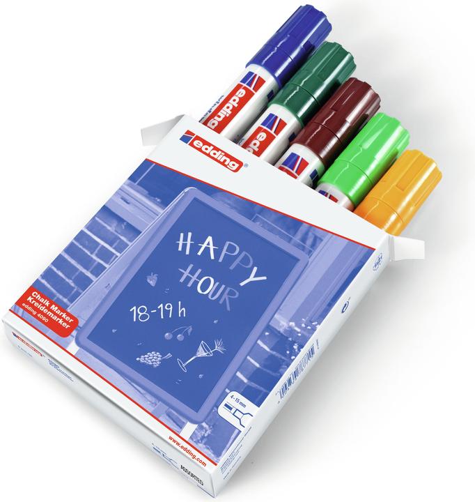 Edding Chalk marker 4090 (Sorted, 5 colours, 15 mm, 5 x)