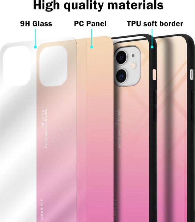 Produktbild Cadorabo TPU 2 Farben Glas Cover (Apple iPhone 11)