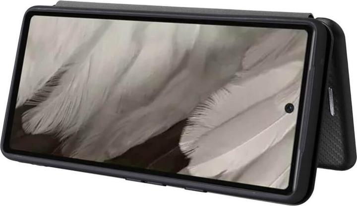 Produktbild Cover-Discount Google Pixel 7a - Carbon Look Flip Case schwarz (Google Pixel 7a)