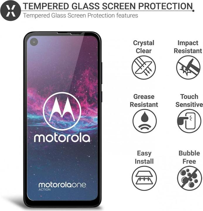 Image du produit Screenguard Motorola One Action Full Screen Protective Glass 2.5D 9H (1 pièce(s), Motorola One Action)