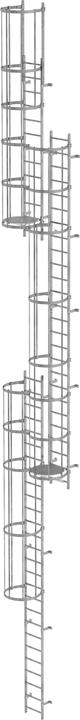 Actual product image Munk Multi-step ladder with back protection (emergency ladder) galvanised steel 15.20m (Multi-purpose ladder, 1520 cm)