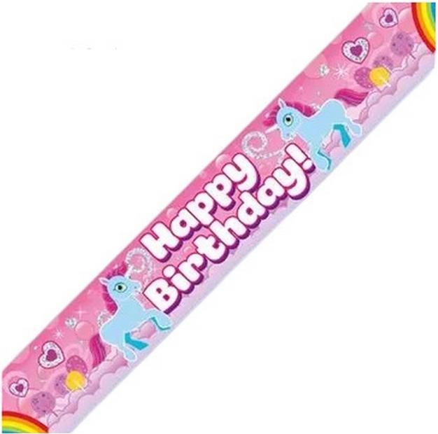Produktbild Oaktree Einhorn und Regenbogen Fahne Happy Birthday Folie