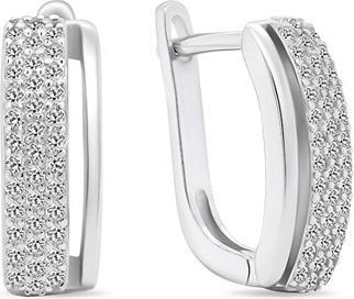 Brilio Silver - Elegant silver earrings with zircons EA530W